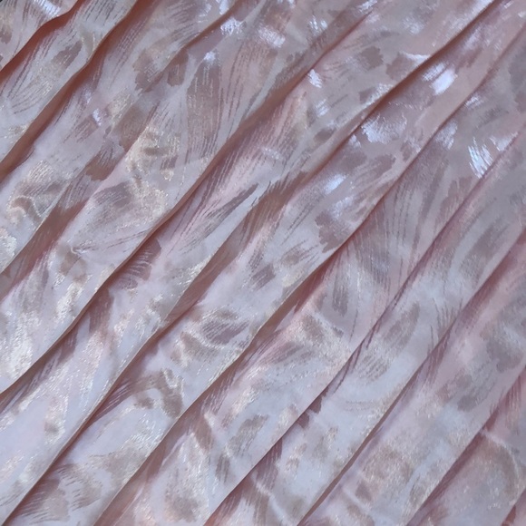 Vintage Drop Waist Pleated Pink Lace Collar Dress - Picture 5 of 7